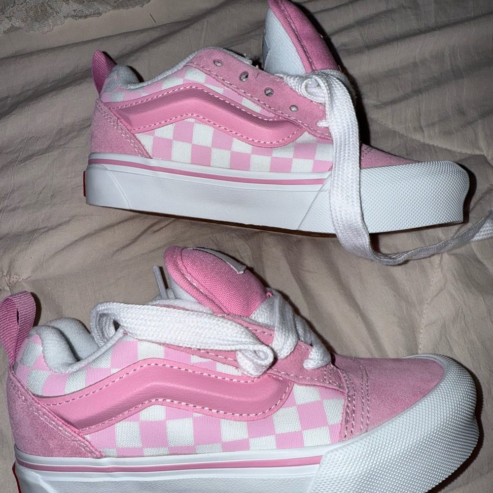 Vans Pink and White Checkered Sneakers